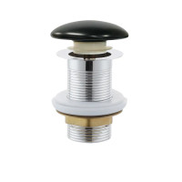 Донний клапан для раковини Mixxus POP-UP-09 BLACK 1 1/4'' СLICK-СLACK автоматичний, чорна керамічна накладка  