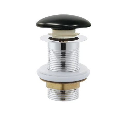 Донний клапан для раковини Mixxus POP-UP-09 BLACK 1 1/4'' СLICK-СLACK автоматичний, чорна керамічна накладка  