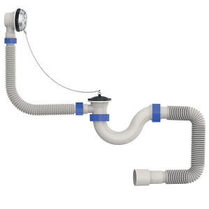 Сифон для ванны Mixxus SV-01-A 1 1/2" прямоточный с выпуском и переливом.