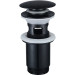 Донний клапан для раковини Zerix BV-01 BLACK 1 1/4'' СLICK-СLACK з переливом, автоматичний, чорний 