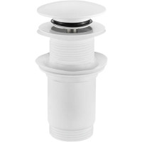 Донный клапан для раковины Koer PW-08-03 1 1/4'' СLICK-СLACK без перелива автоматический, белый
