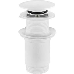 Донный клапан для раковины Koer PW-08-03 1 1/4'' СLICK-СLACK без перелива автоматический, белый