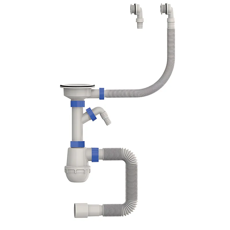 Сифон для кухні Mixxus SK-06-WH 3 1/2"x40 з відведенням для пральної машини, круглим переливом 