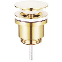 Донный клапан для раковины Koer PW-11-12 1 1/4'' СLICK-СLACK универсальный золотой матовый