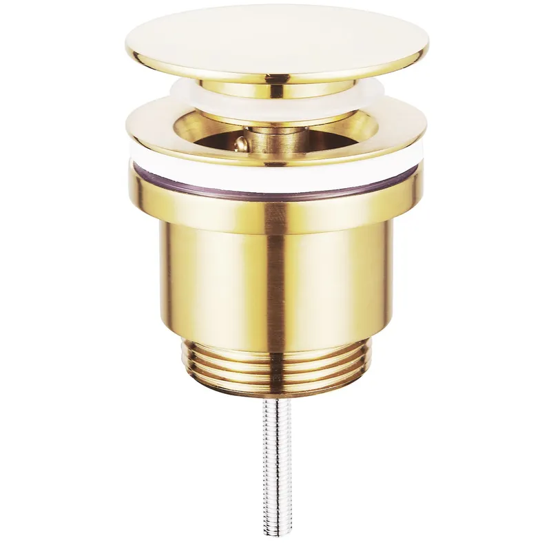 Донный клапан для раковины Koer PW-11-12 1 1/4'' СLICK-СLACK универсальный золотой матовый