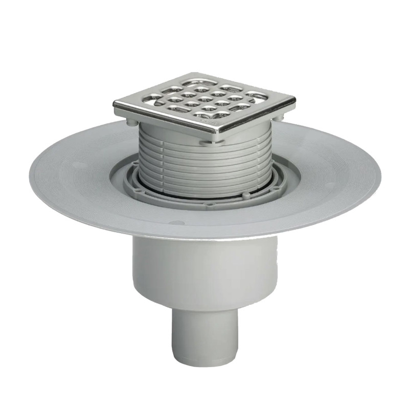 Душовий трап VIEGA 557188 (284862) ⌀50,150*150 мм нержавіюча рештка з сифоном 