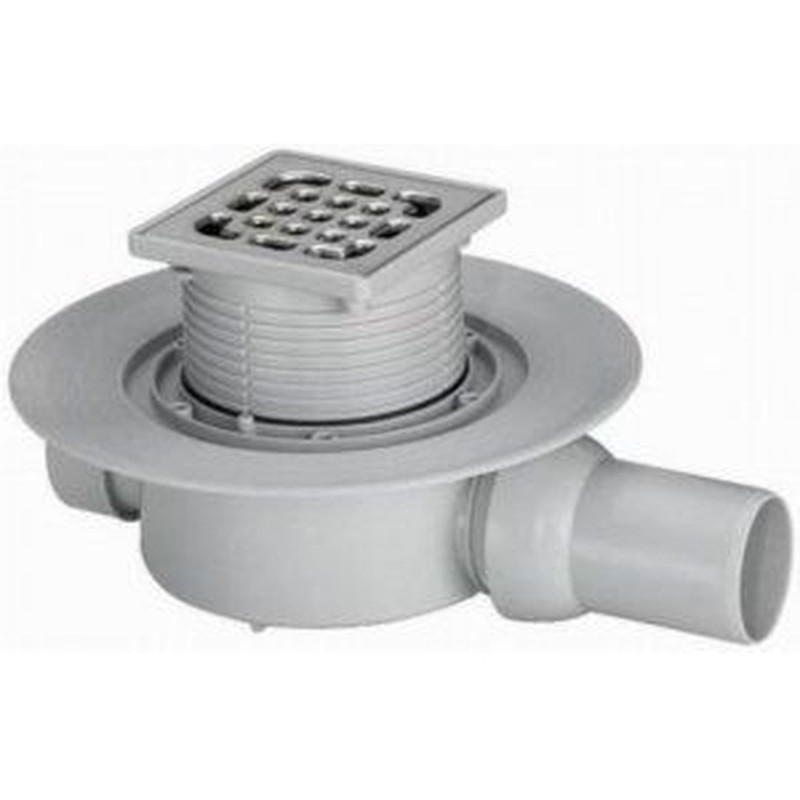 Трап для ванної VIEGA 557119  ⌀50, 100х100мм ,нержавіюча решiтка з сифоном, горизонтальний 