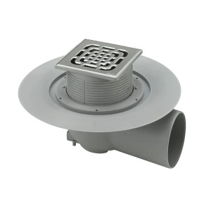 Трап VIEGA 557171 ⌀100, 150*150мм, нержавіюча сталь з сифоном, горизонтальний 