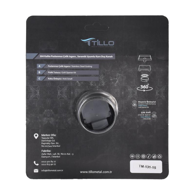 Душевой трап TILLO TM131-15 150*150 мм