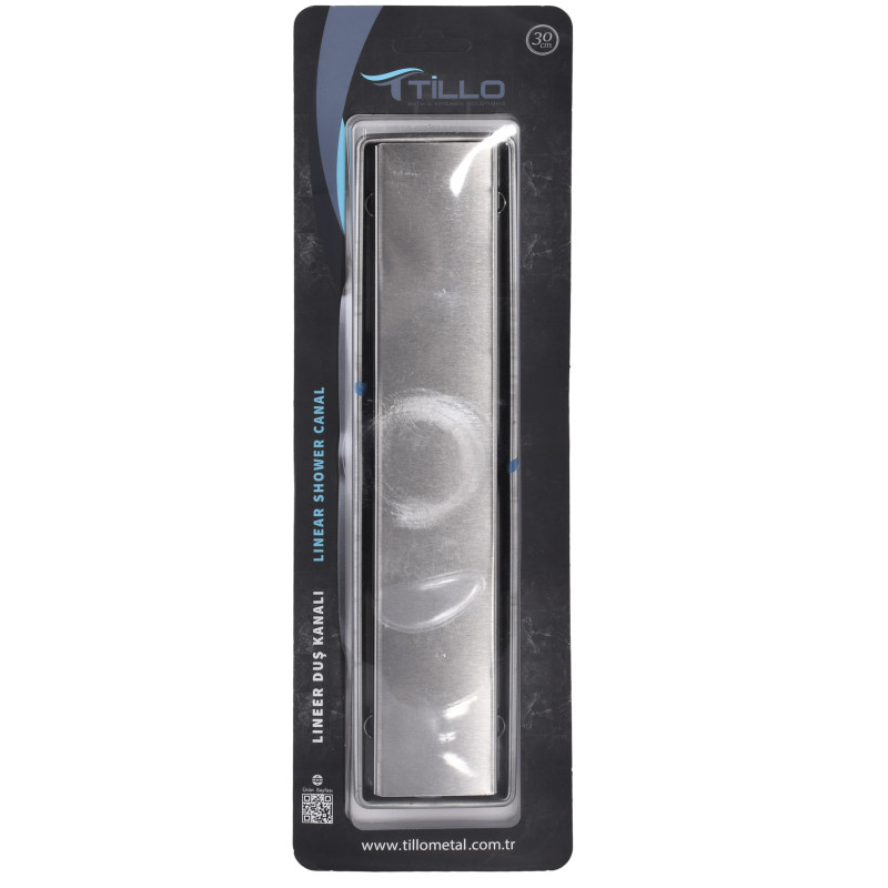 Душовий трам TILLO  TM101-30 SUS304 ⌀50, 100*300мм, решітка нержавіюча сталь, сифон, з сухим затвором  