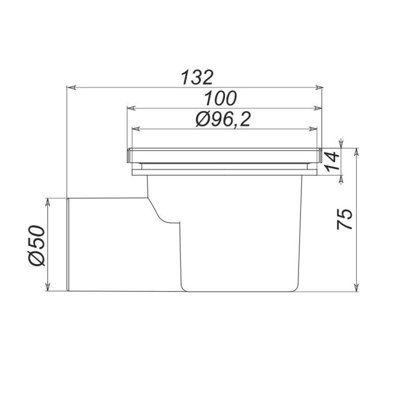 Душовий трап SOLOPLAST Т50.00 з гідрозатовором  