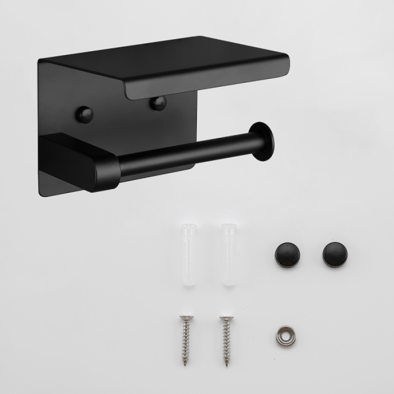 Тримач паперу з полкою Frap F502-6 (чорний) 