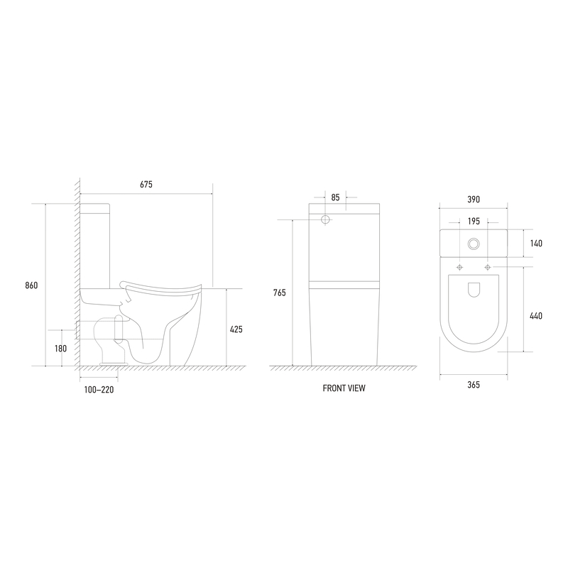 Унитаз Koer TT-0201-T3 TORNADO 3.0, 675x390x860mm, компакт, эргономичный