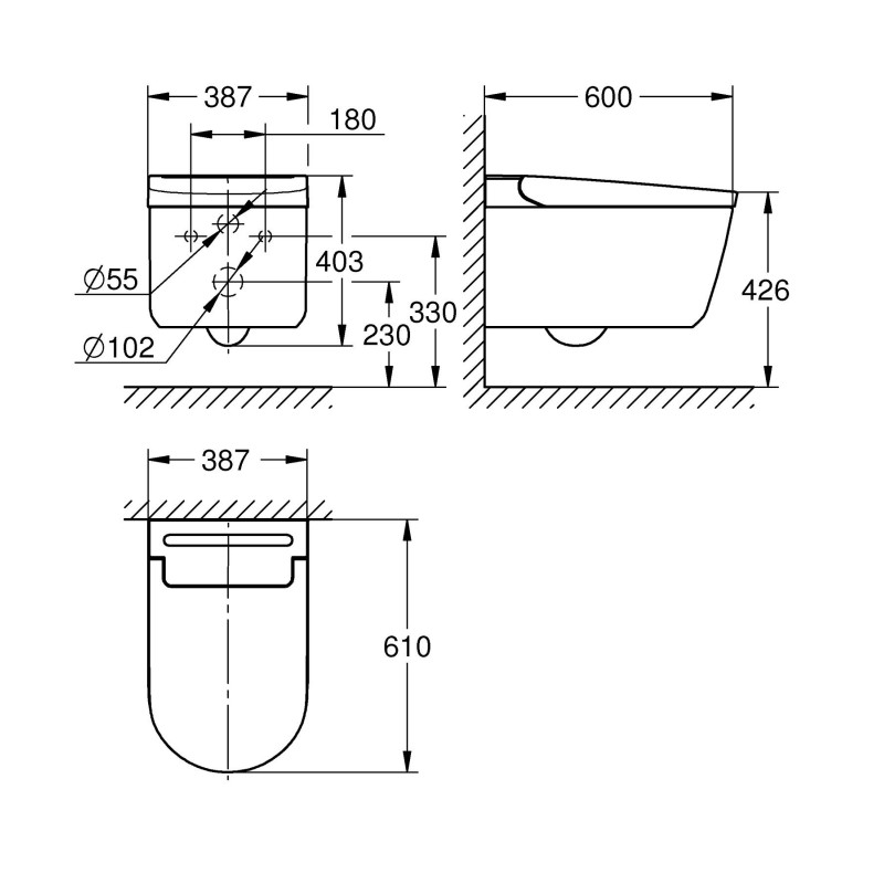 Унитаз-биде Grohe Sensia Pro (36508SH0) настенный 