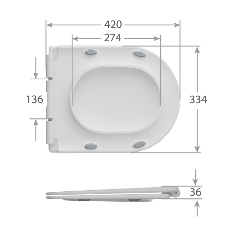 Унитаз Mixxus WAVE-0405-R RIMLESS, 630х350х795mm, компакт