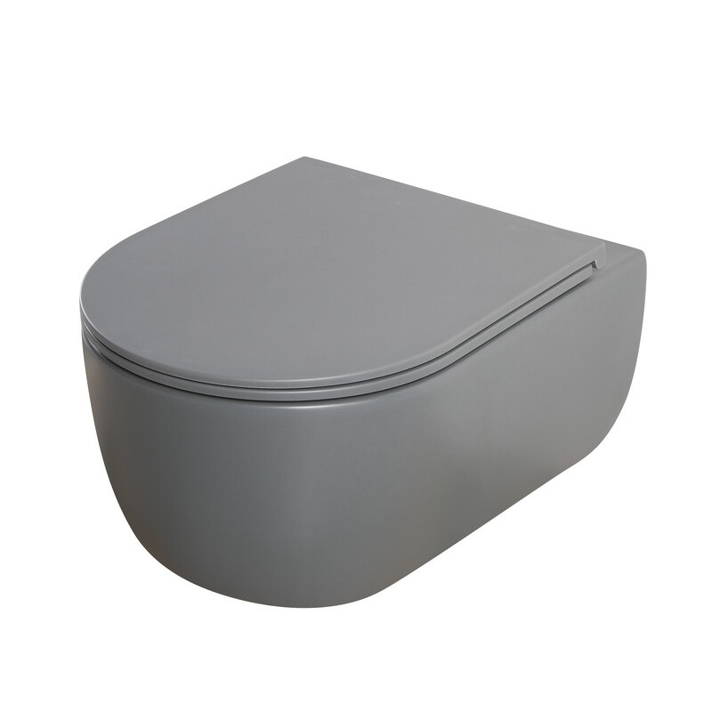 Унитаз Mixxus Premium TOPPER-0303-R GRAY RIMLESS, 495x370x350mm, подвесной