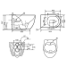Унитаз-биде Mixxus Premium ELLIPSE-1301-R RIMLESS, 500x365x350mm, подвесной