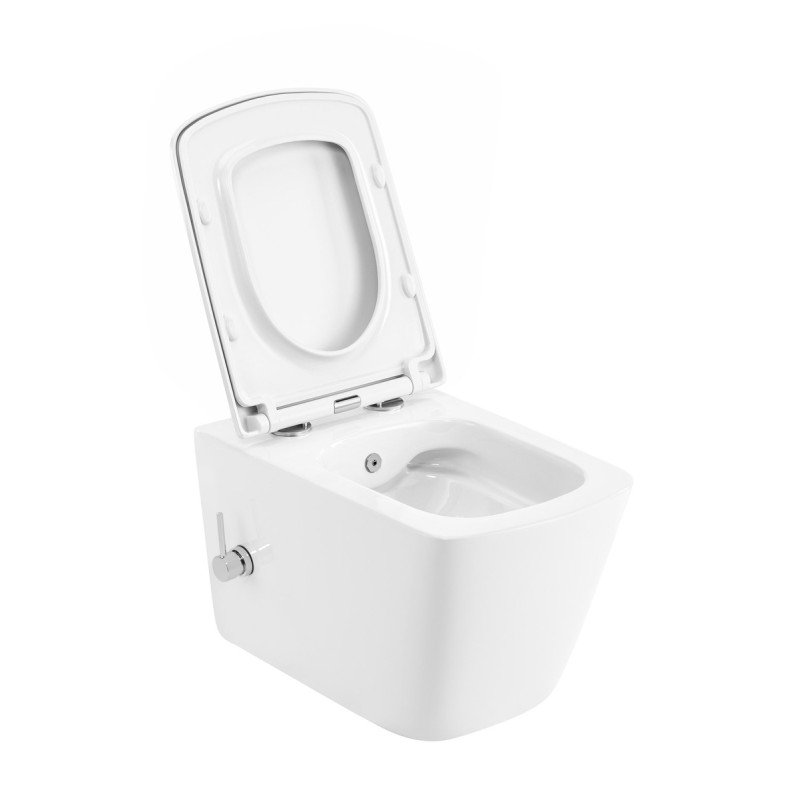 Унитаз-биде Mixxus Premium QUADRO-1301-R RIMLESS, 510x350x345mm, подвесной