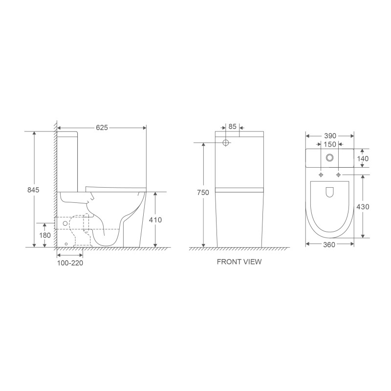 Унитаз Mixxus Premium Bevel-0401-T1 TORNADO 1.0, 625x390x845mm, компакт