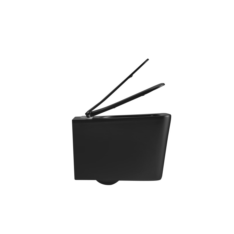 Унітаз Mixxus Premium QUADRO-0301-T3 BLACK TORNADO 3.0, 490х340х360mm, підвісний 