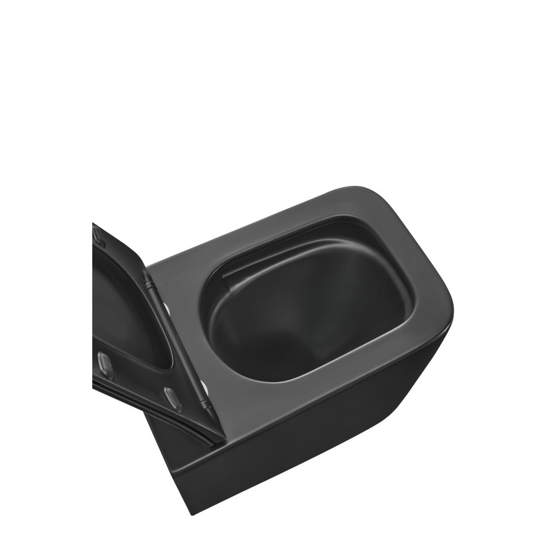 Унітаз Mixxus Premium QUADRO-0301-T3 BLACK TORNADO 3.0, 490х340х360mm, підвісний 