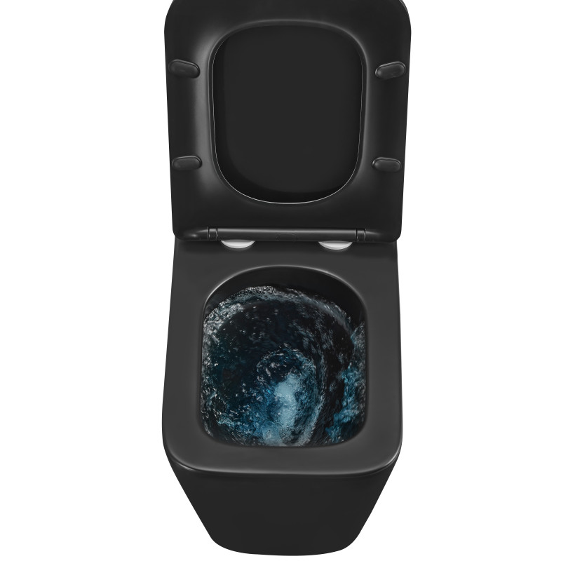 Унітаз Mixxus Premium QUADRO-0301-T3 BLACK TORNADO 3.0, 490х340х360mm, підвісний 