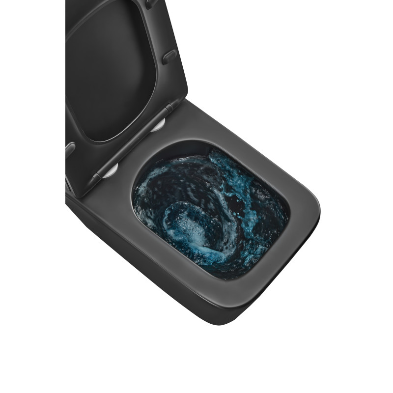 Унітаз Mixxus Premium QUADRO-0301-T3 BLACK TORNADO 3.0, 490х340х360mm, підвісний 
