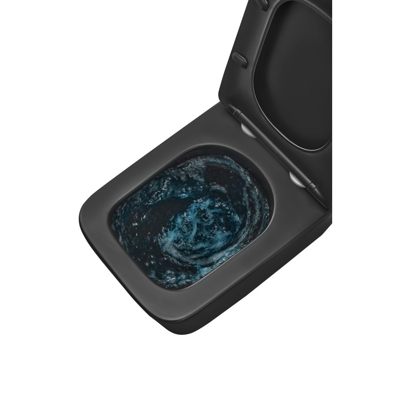 Унітаз Mixxus Premium QUADRO-0301-T3 BLACK TORNADO 3.0, 490х340х360mm, підвісний 