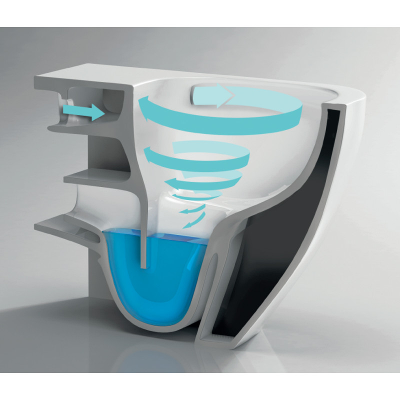 Унитаз Mixxus Premium Ellipse-0302-T3 Tornado 3.0, 495x360x370mm, подвесной