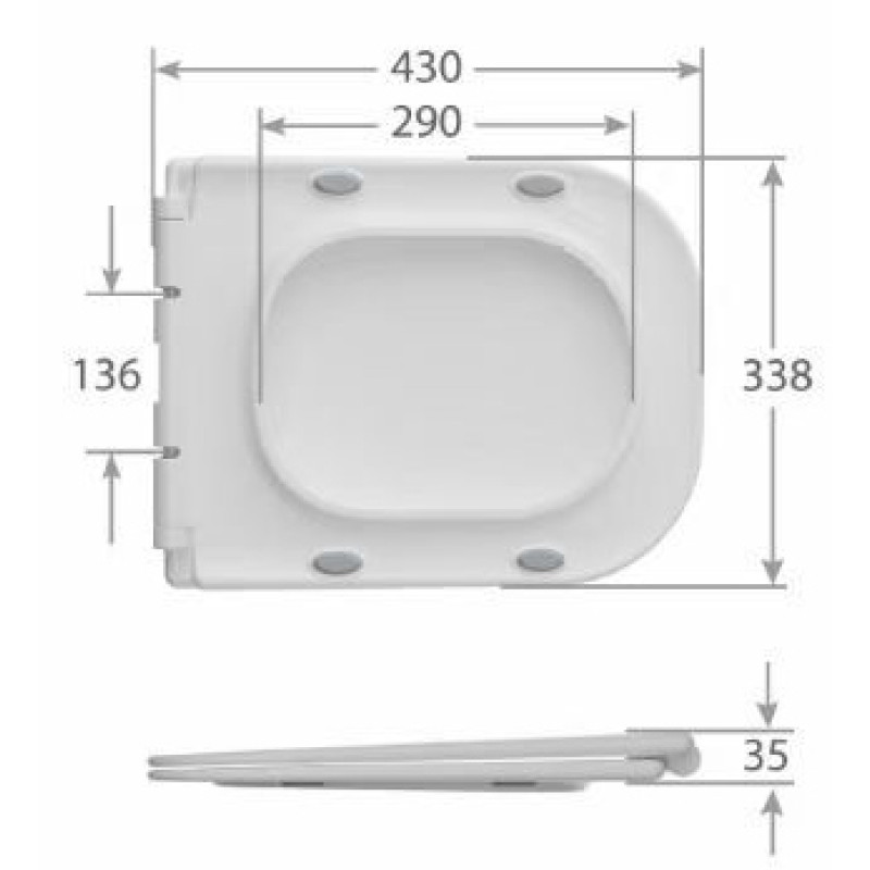 Унитаз Mixxus WAVE-0404-R RIMLESS, 630х350х805mm, компакт