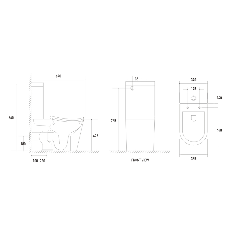 Унитаз Koer TT-0202-T3 TORNADO 3.0, 670x390x860mm, компакт, эргономичный