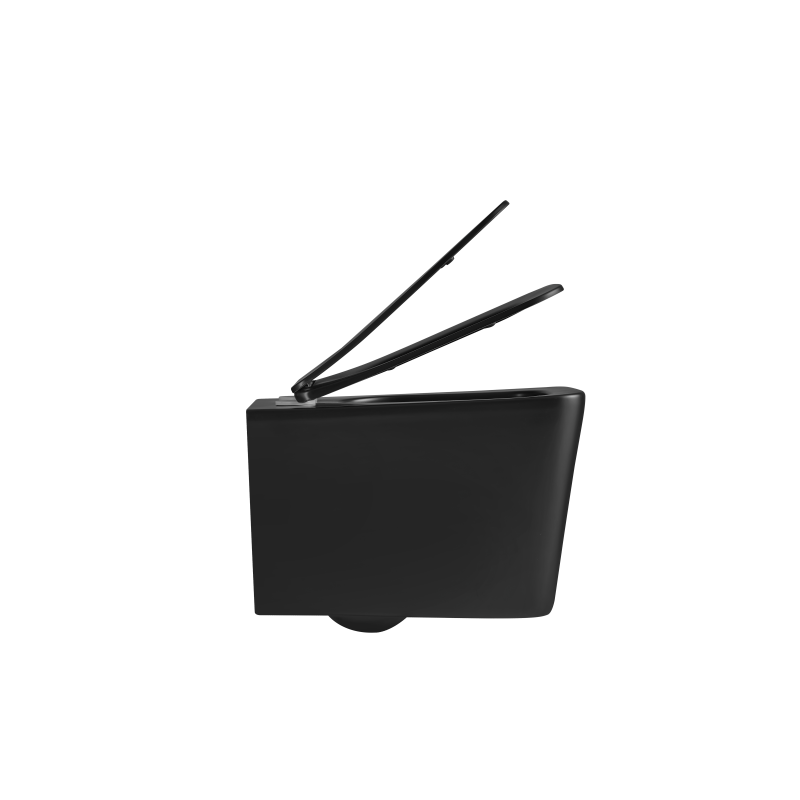 Унитаз Mixxus Quadro-0302-R Black RIMLESS, 530x360x365mm, подвесной