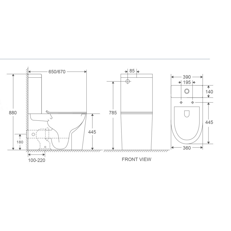 Унитаз MIXXUS PREMIUM BEVEL-0402-T1 TORNADO 1.0, 670х390х880mm, компакт