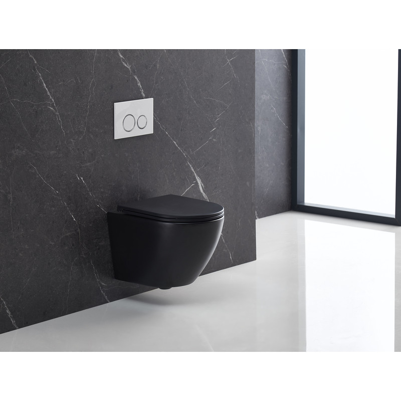 Унитаз Mixxus Premium ELLIPSE-0303-T3 BLACK TORNADO 3.0, 520х365х360mm, подвесной