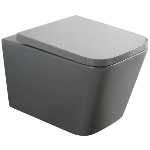 Унитаз Mixxus Premium QUADRO-0305-R GRAY RIMLESS, 510x350x345mm, подвесной Унитаз Mixxus Premium QUADRO-0305-R GRAY RIMLESS, 510x350x345mm, подвесной