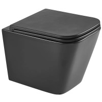 Унитаз Mixxus Premium QUADRO-0301-T3 BLACK TORNADO 3.0, 490х340х360mm, подвесной