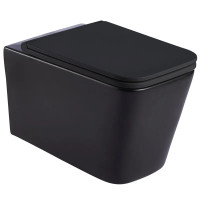 Унитаз Mixxus Quadro-0302-R Black RIMLESS, 530x360x365mm, подвесной