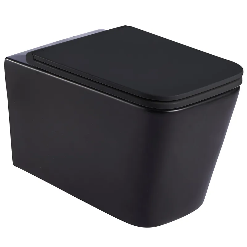 Унитаз Mixxus Quadro-0302-R Black RIMLESS, 530x360x365mm, подвесной