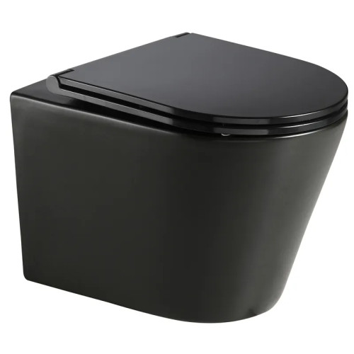 Унитаз Mixxus Premium Bevel-0301-R Black RIMLESS, 515x355x365mm, черный, подвесной