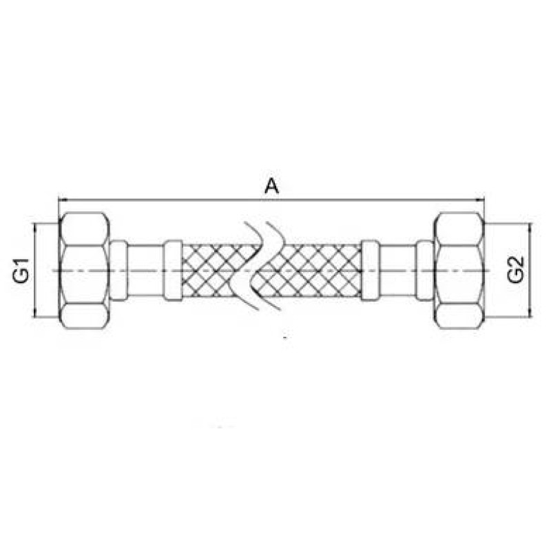 Шланг для підведення води ASG 1/2"х1/2" ВВ 80 см 