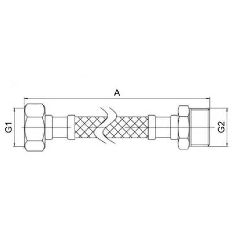 Шланг для підведення води ASG 1/2"х1/2" ЗВ 50 см   