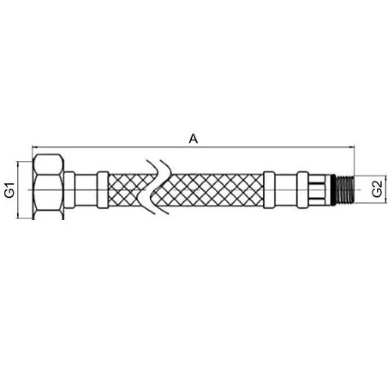 Шланг для підведення води ASG Мх10х18, 120 см 
