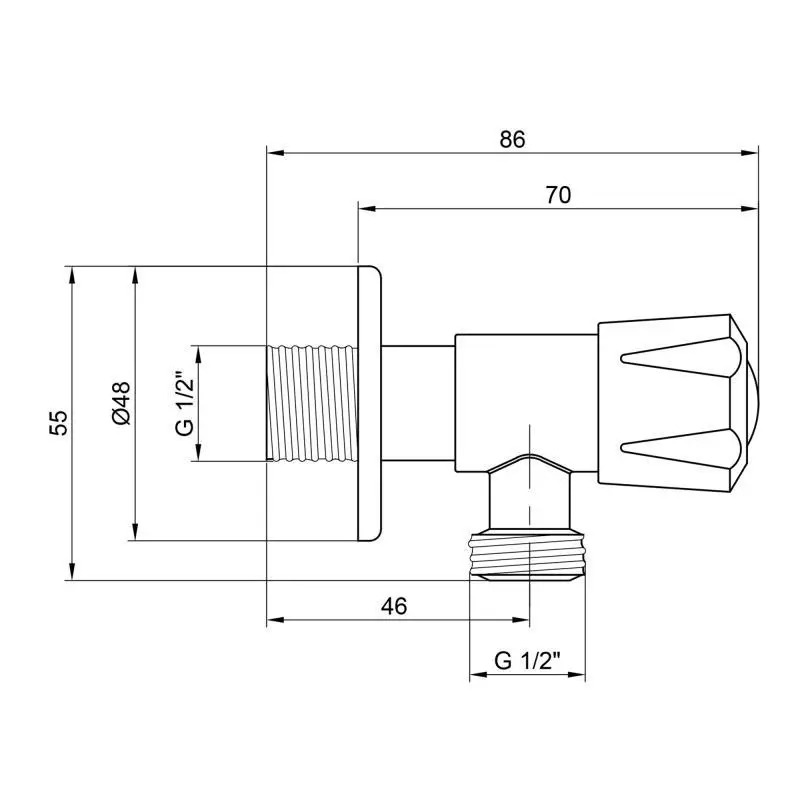 Кран приладовий WEZER SOL21В-15 (нержавіюча сталь, 1/2"x3/4") 