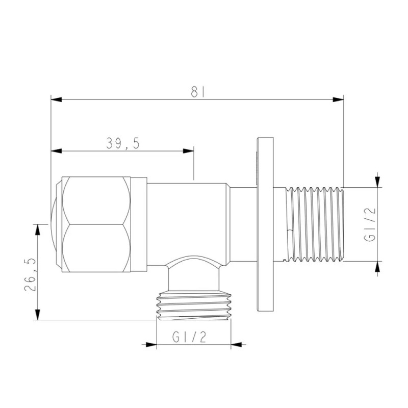 Кран приладовий WEZER SOL21A-16 (нержавіюча сталь, 1/2"x1/2") 