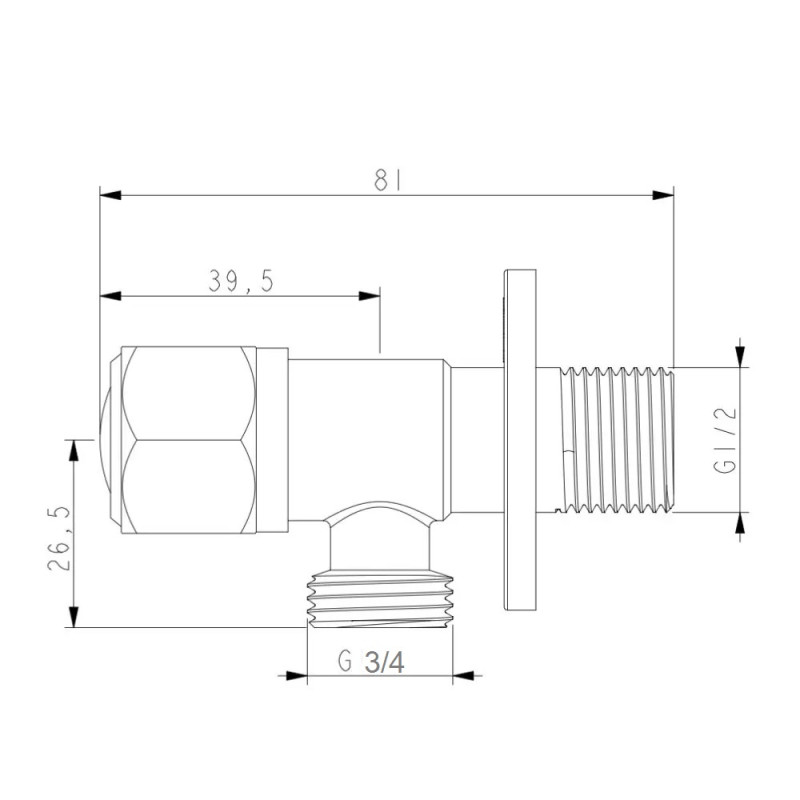 Кран приладовий WEZER SOL21В-16 (нержавіюча сталь, 1/2"x3/4)