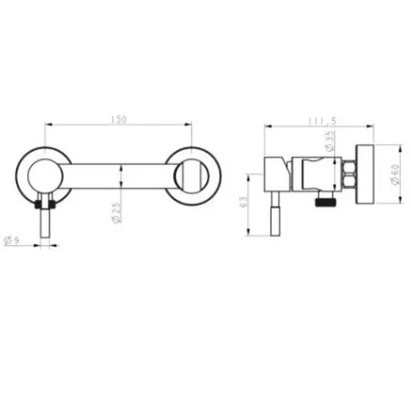 Гігієнічний душ WEZER EKO9A-01, чорний  