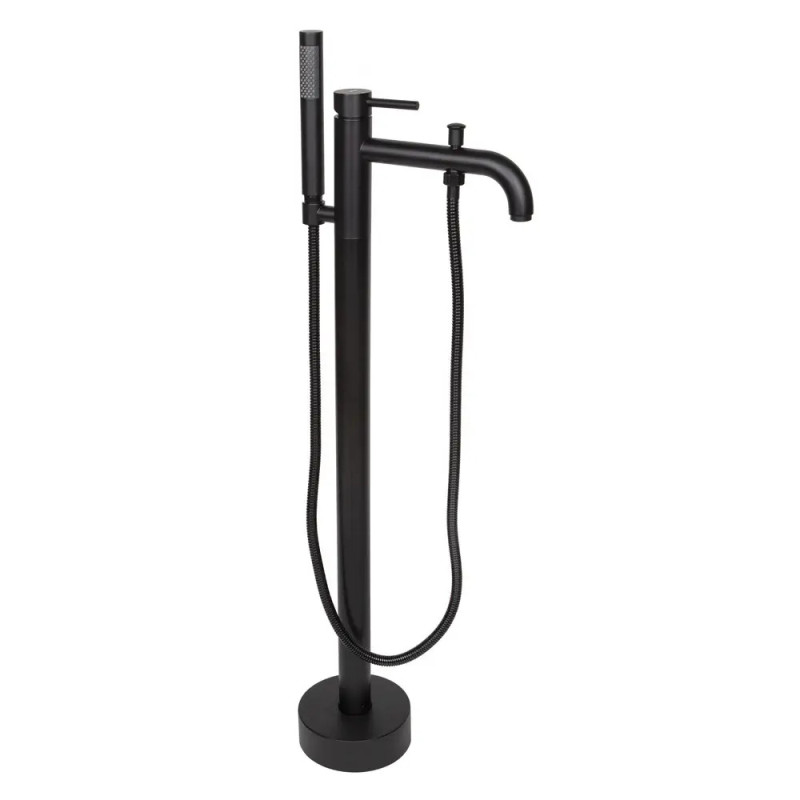 Напольный смеситель для ванны WEZER EKO19A-01-BLACK (нержавейка, черный)