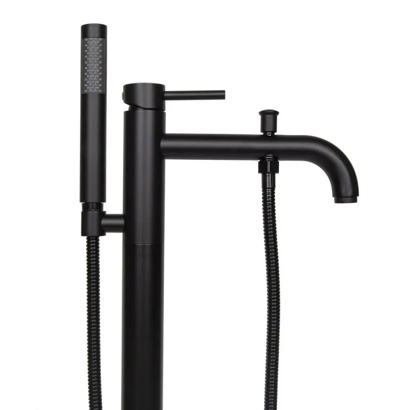 Напольный смеситель для ванны WEZER EKO19A-01-BLACK (нержавейка, черный)