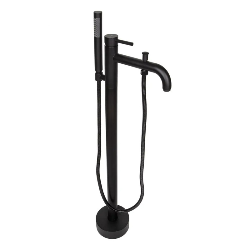 Напольный смеситель для ванны WEZER EKO19A-01-BLACK (нержавейка, черный)