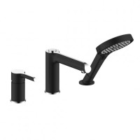 Змішувач для ванни на борт GAPPO G1103-6 (чорний/хром)